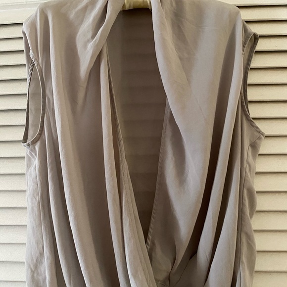 HELMUT LANG SOFT GRAY FAUX WRAP TWIST TOP Medium - Picture 6 of 11